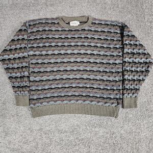 Vtg Essay Linda Larson Sweater Womens Large Brown Textured 90s Grunge Skater